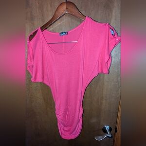 Cold shoulder pink shirt